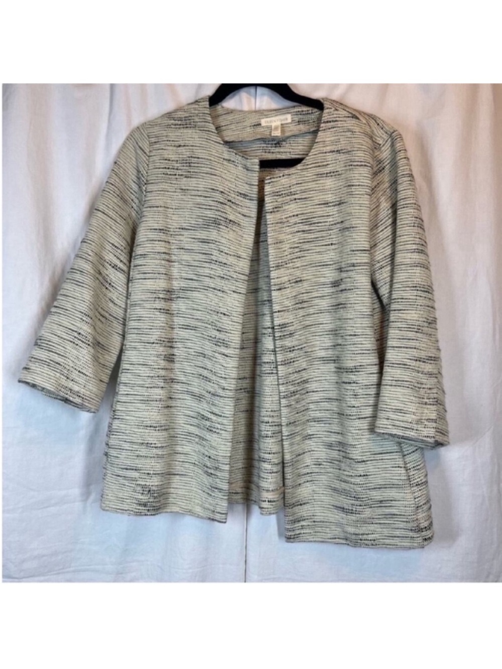 Eileen Fisher Natural Organic Cotton Furrows Textured blazer Jacket oversize